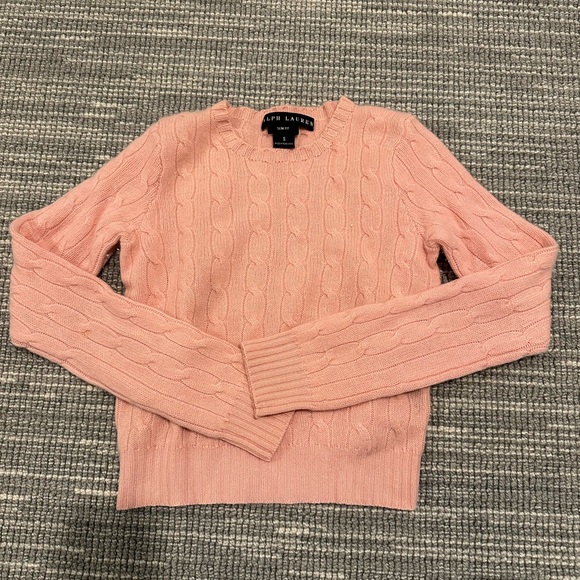 Ralph Lauren Pink Cable Knit Sweater